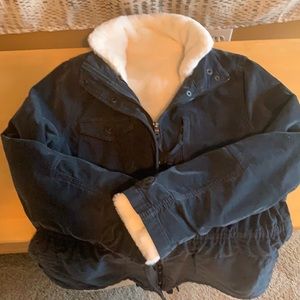 Anthropology Corduroy/fur coat